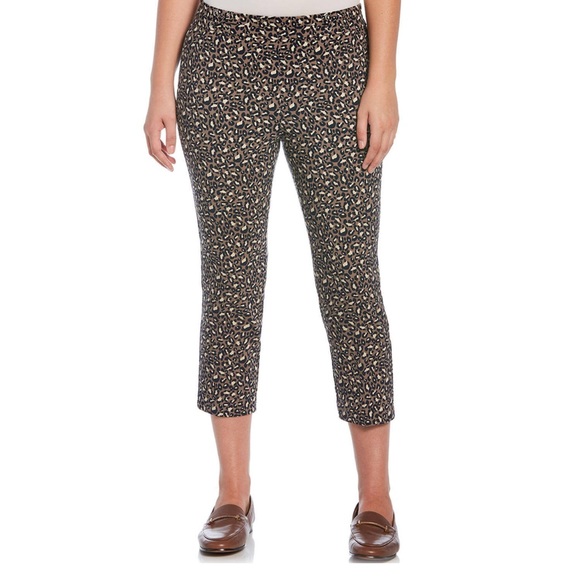 Rafaella Pants & Jumpsuits Rafaella Womens Animal Print Flat Front